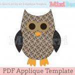 Applique Template Owl PDF