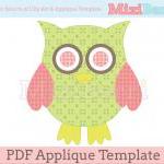 Owl Applique Template PDF