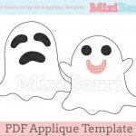 Happy & Sad Ghost PDF Applique Temp..