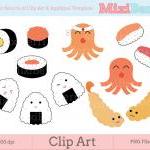 Digital Clip Art - Japanese Bento Food - 300dpi