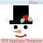 Snowman Face Applique Template PDF