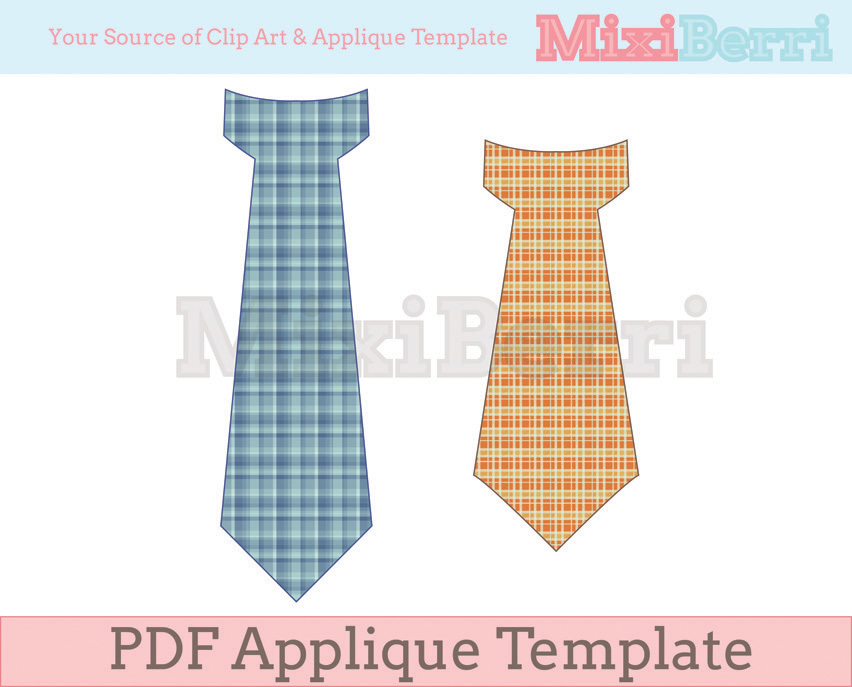 Pdf Applique Template Tie - 2 Designs In One