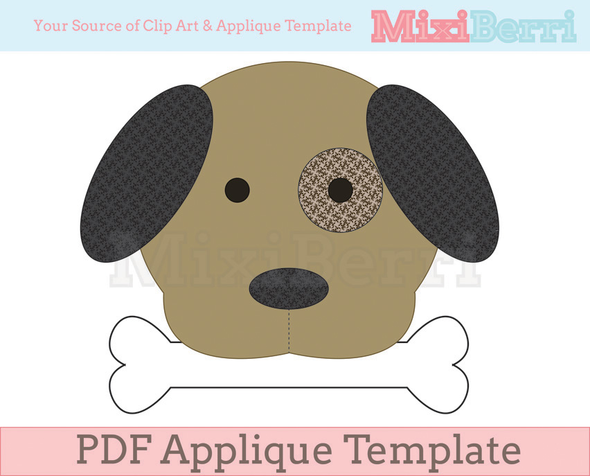 Dog And Bone Applique Template Pdf