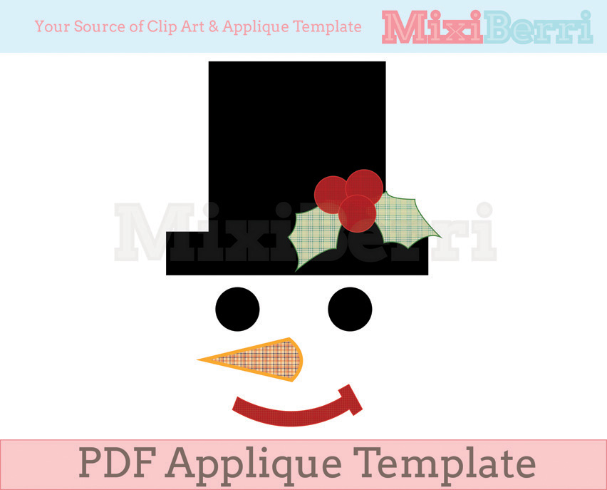 Snowman Face Applique Template Pdf On Luulla