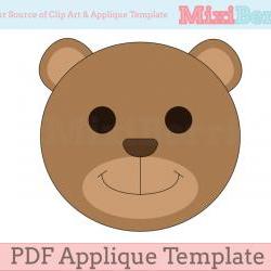 Teddy Bear Applique Template PDF