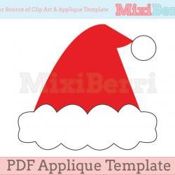 Santa Hat Applique Template PDF